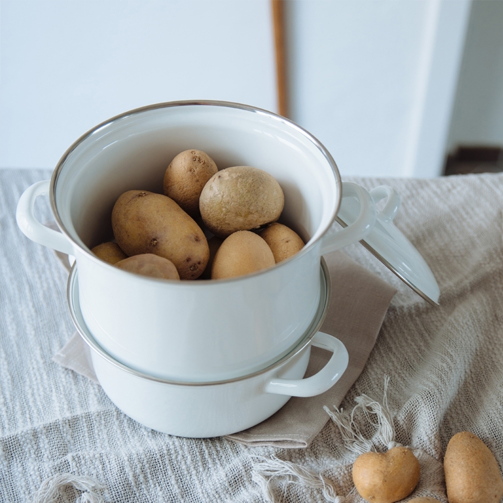 Riess CLASSIC - White - Potato cooker with lid