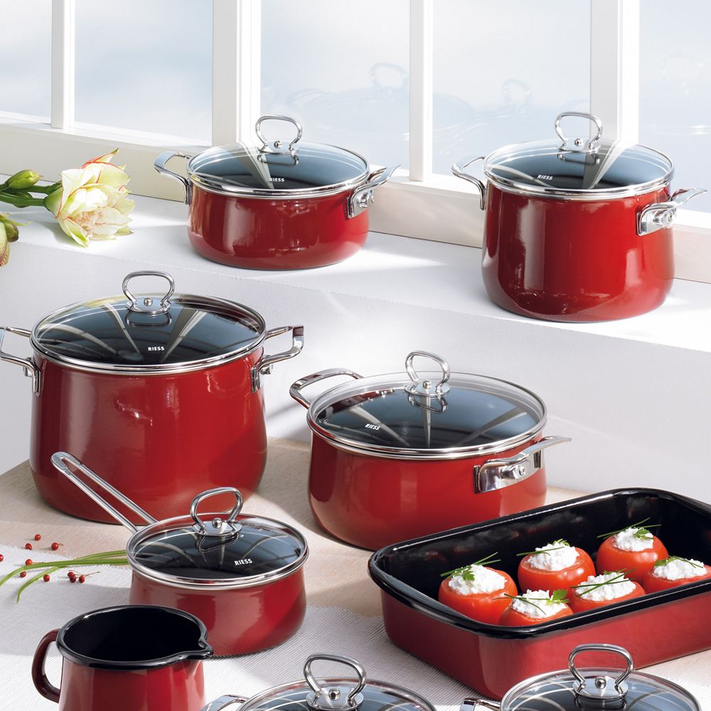 Riess NOUVELLE - Rosso EXTRA STRONG - Casserole with glass lid