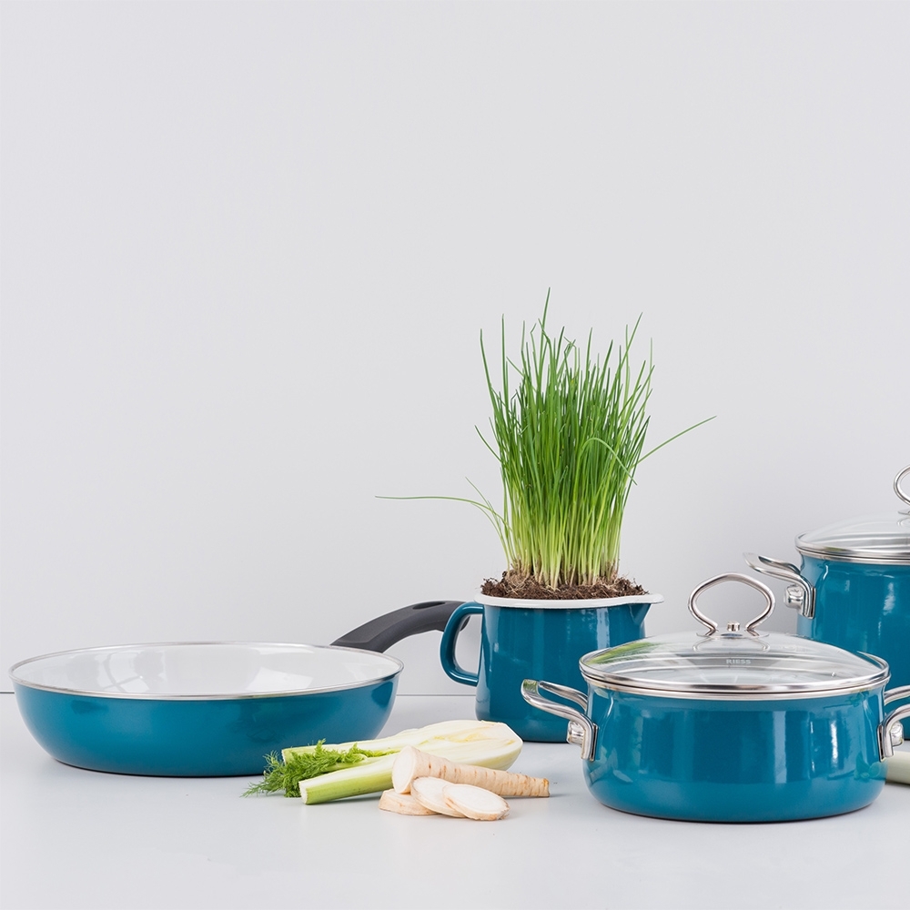 Riess NOUVELLE - Aquamarin EXTRA STRONG - Enamel pan